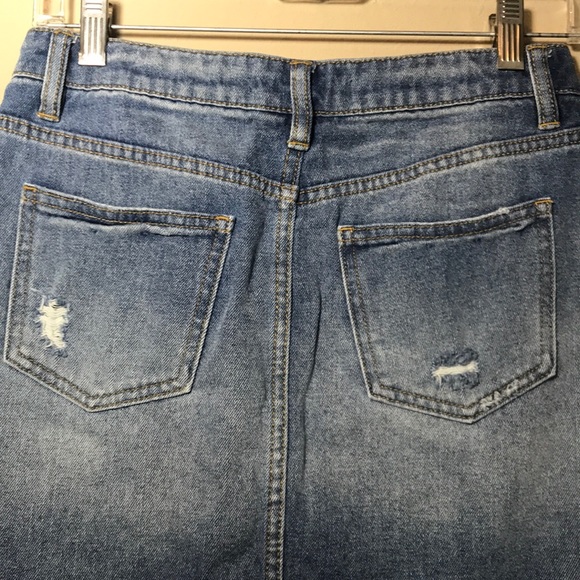 Harper, mini, denim, distress skirt - Picture 4 of 10